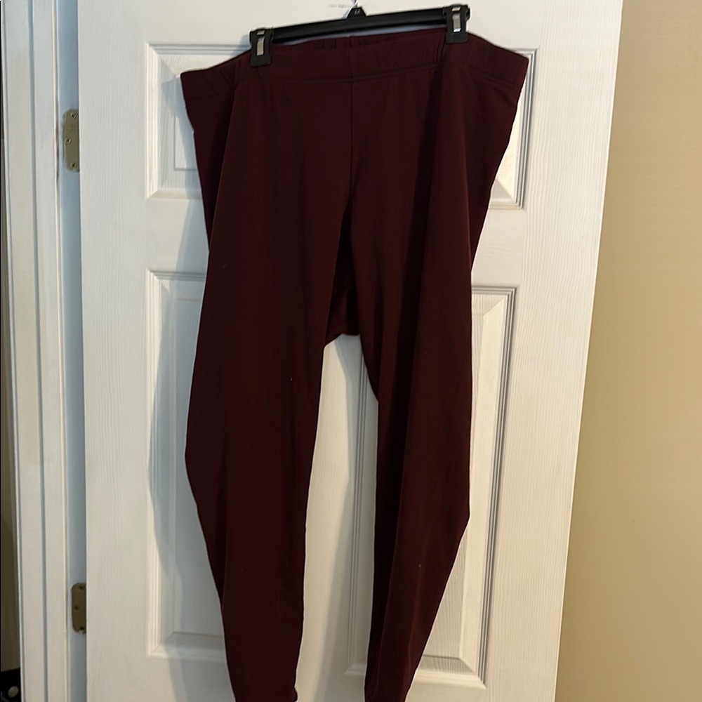 Burgundy Fleece Lined Leggings